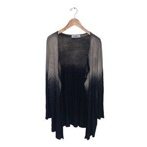 Able Cardigan Sweater Size Medium Tan Black  Ombre‎ Lightweight Flowy Open NWOT